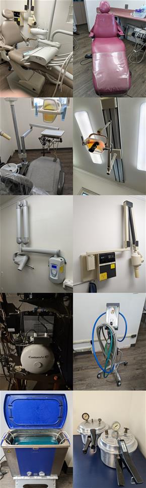 photo compilation of various pieces of dental equipment