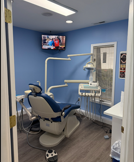 dental operatory with blue walls